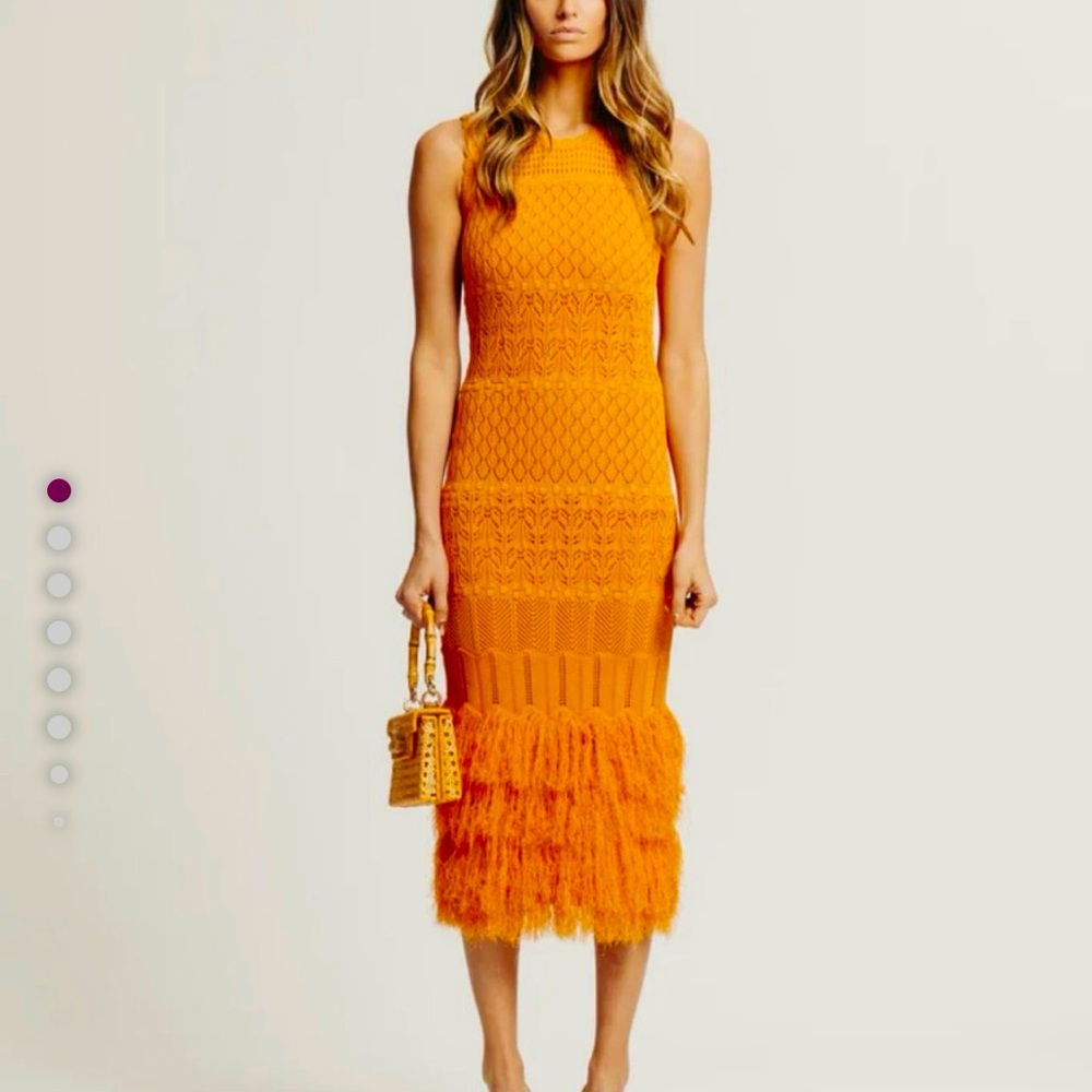 Torn by Ronny Kobo Orange Maxi Dress